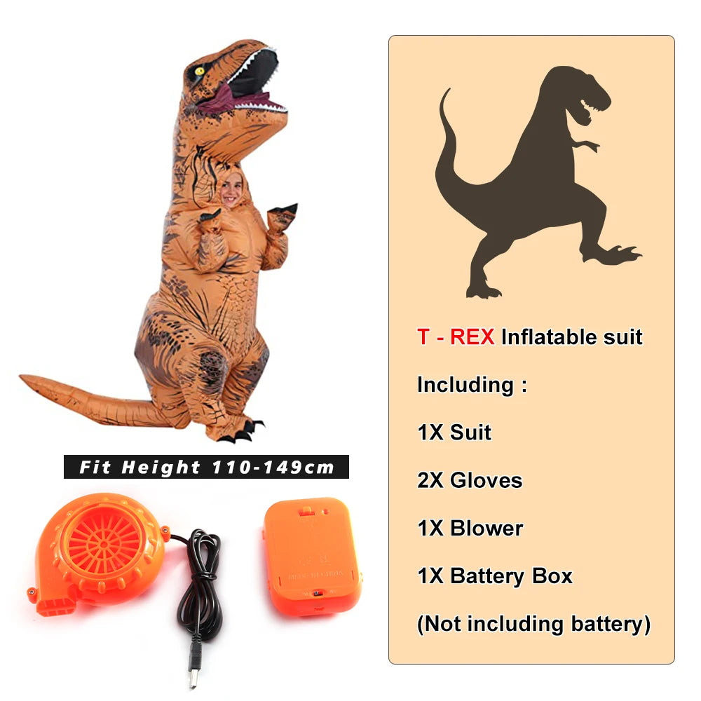 Inflatable T-Rex Dinosaur Costume – Adult & Kids (Fan Powered)
