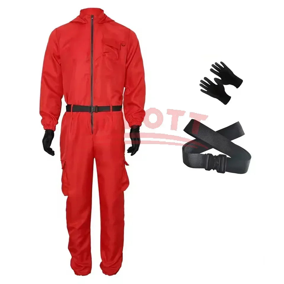 Squid Game Guard Costume – Jumpsuit & Mask Set for Halloween and Cosplay
