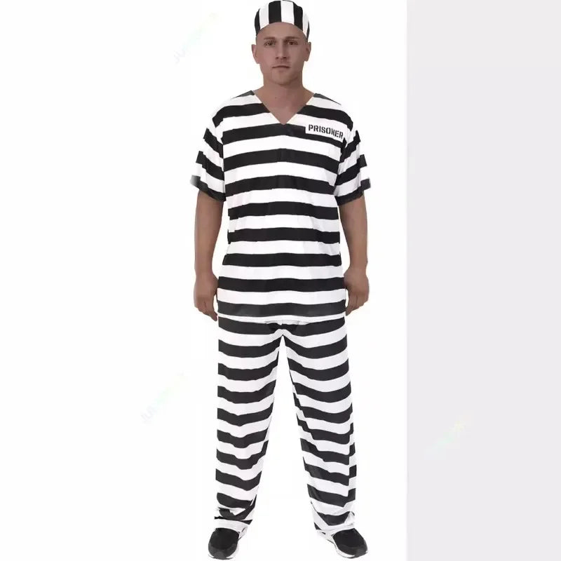 Prisoner Costume Set β Orange Jumpsuit & Jailbird Outfit for Halloween & Parties