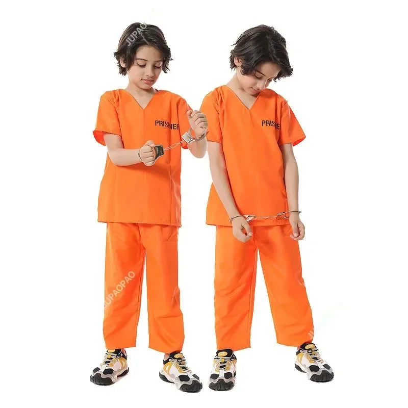 Prisoner Costume Set β Orange Jumpsuit & Jailbird Outfit for Halloween & Parties