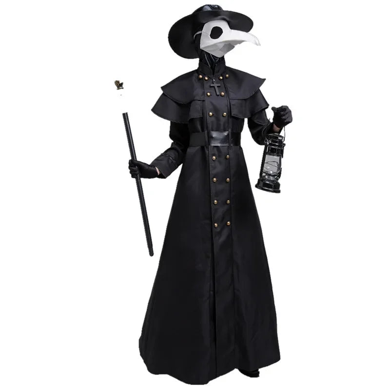 Plague Doctor Hooded Robe Costume – Steampunk Medieval Cloak