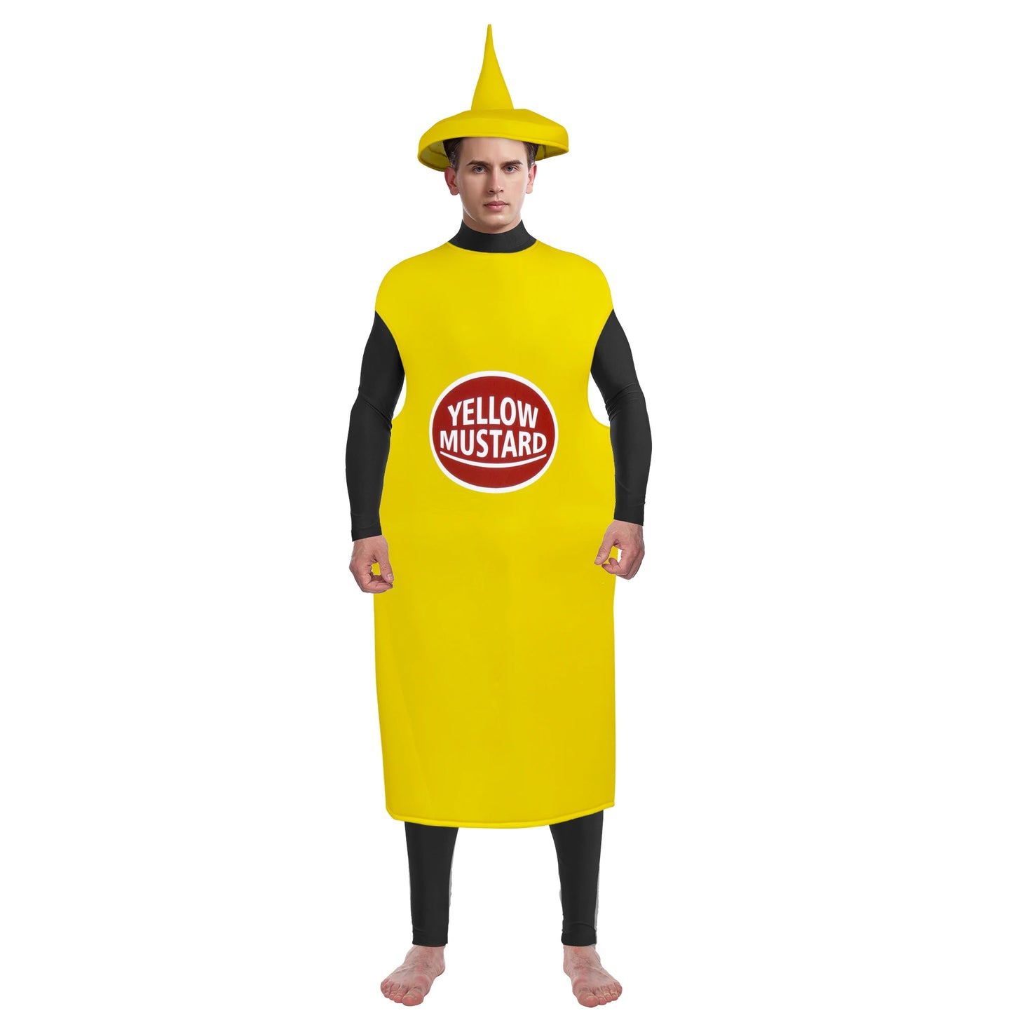 Zawaland Red Tomato Delicious Ketchup Costume Adult Boy Girl Funny Disguise Suit Yellow Mustard Halloween Cosplay Party Clothes