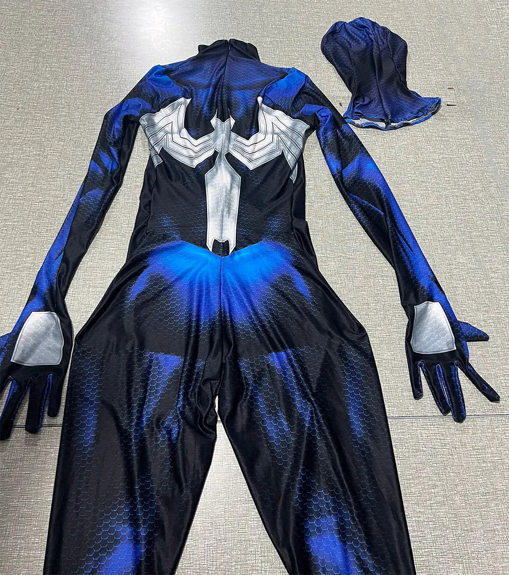 Men Spider 2 Venom Cosplay Costume Halloween Zentai Spiderman Bodysuit Adults Party Suit