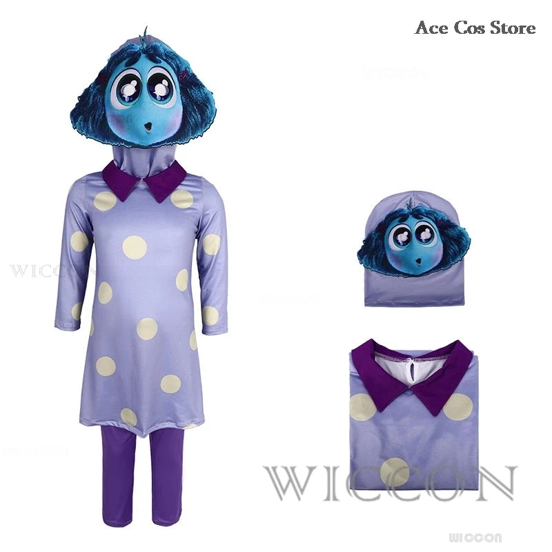 Inside 2 Anime Joy Cospaly Fear Anger Disgust Sadness Envy Ennui Roleplay Costume Wig Outfit Adults Kids Party Halloween Set