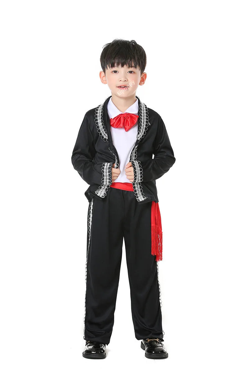 Mexican National Traditional Costume Adult Children COS Masquerade Dance Performance Clothes