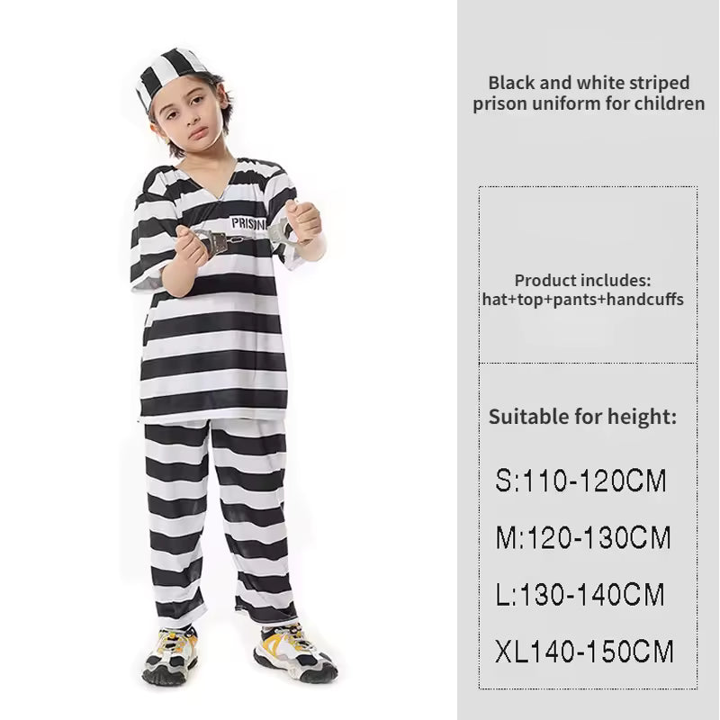 Prisoner Costume Set – Orange Jumpsuit & Jailbird Outfit for Halloween & Parties