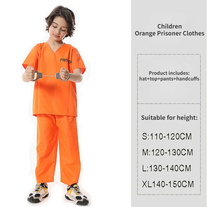 Prisoner Costume Set – Orange Jumpsuit & Jailbird Outfit for Halloween & Parties