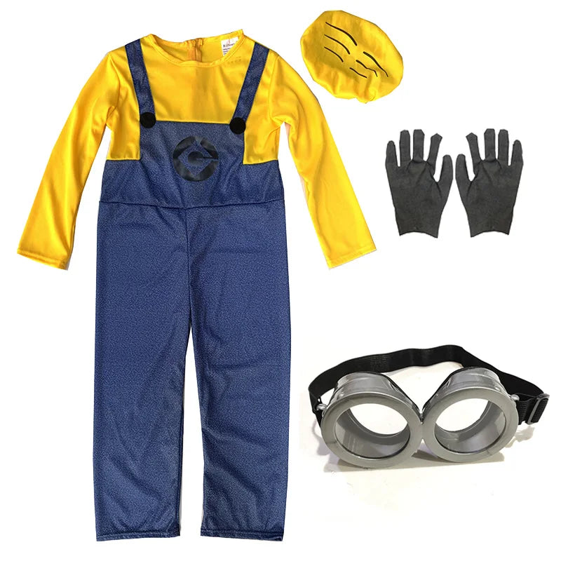 Anime Minion Full Family Cosplay Costume Boy Girl Dress Jumpsuits Kids Adult Despicable Me Carnival Party Dress Up Halloween