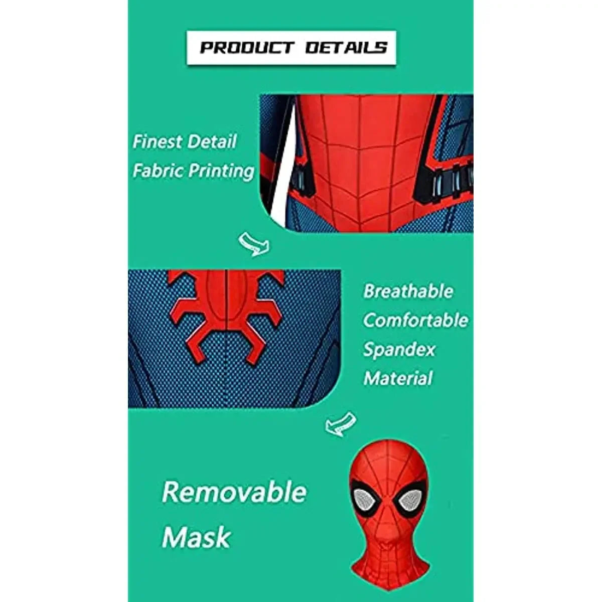 Spider-Man Cosplay Costume for Kids & Adults – Full Bodysuit with Mask